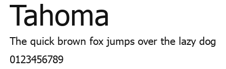 Tahoma Preview