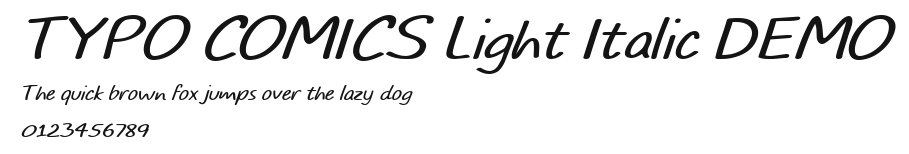 TYPO COMICS Light Italic DEMO Preview