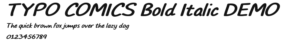 TYPO COMICS Bold Italic DEMO Preview