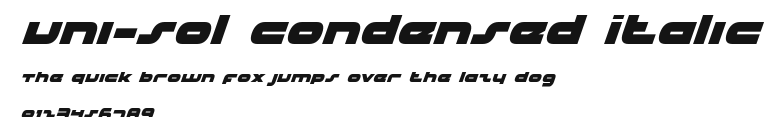 uni-sol Condensed Italic Preview