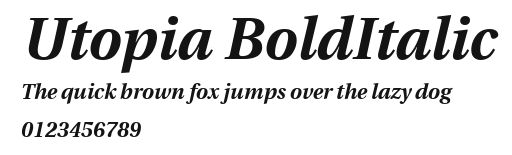 Utopia BoldItalic Preview