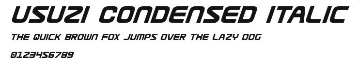 Usuzi Condensed Italic Preview