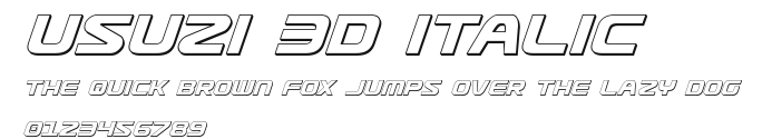 Usuzi 3D Italic Preview
