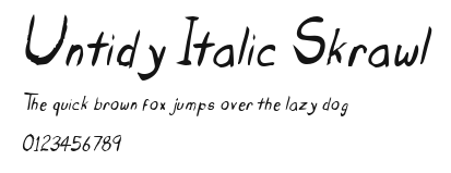 Untidy Italic Skrawl Preview