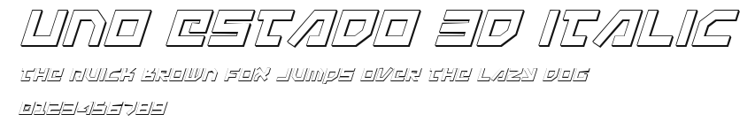 Uno Estado 3D Italic Preview