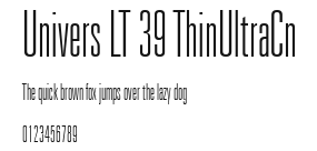 Univers LT 39 ThinUltraCn Preview