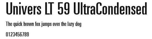 Univers LT 59 UltraCondensed Preview
