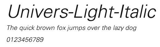 Univers-Light-Italic Preview