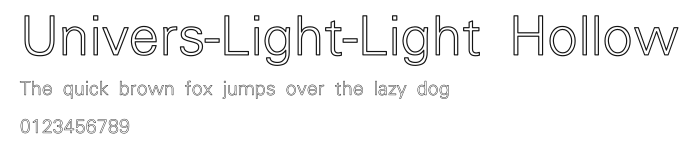 Univers-Light-Light Hollow Preview
