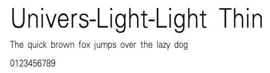 Univers-Light-Light Thin Preview