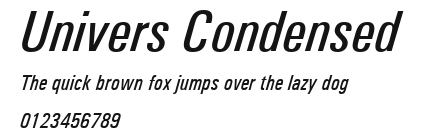 Univers Condensed Preview