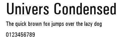 Univers Condensed Preview