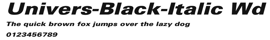 Univers-Black-Italic Wd Preview