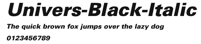 Univers-Black-Italic Preview