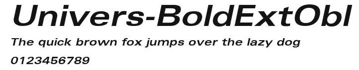Univers-BoldExtObl Preview