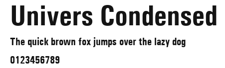 Univers Condensed Preview