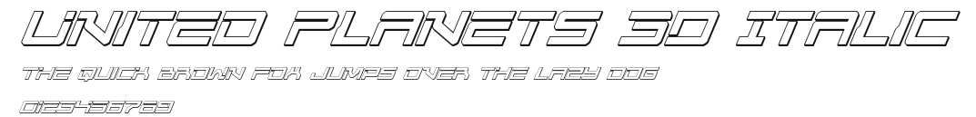 United Planets 3D Italic Preview