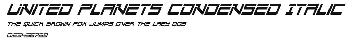 United Planets Condensed Italic Preview