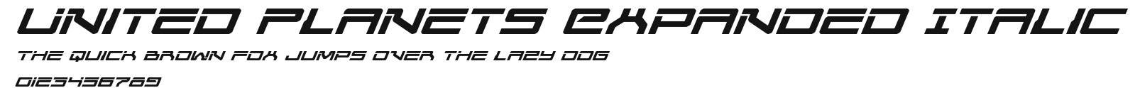 United Planets Expanded Italic Preview