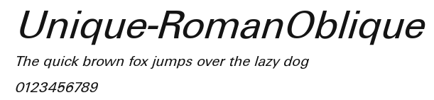 Unique-RomanOblique Preview
