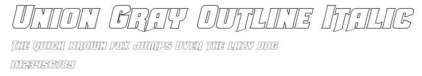 Union Gray Outline Italic Preview