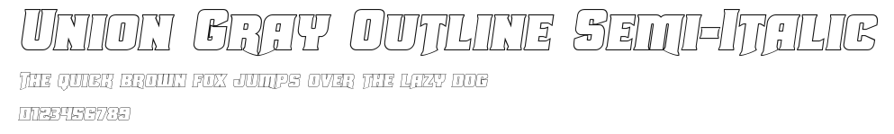 Union Gray Outline Semi-Italic Preview
