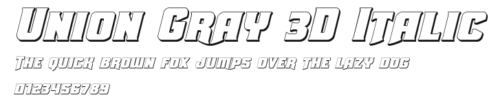 Union Gray 3D Italic Preview