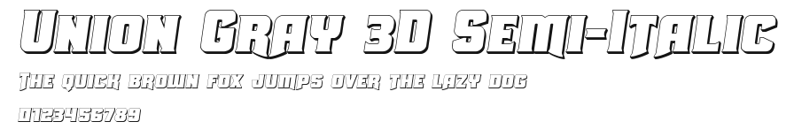 Union Gray 3D Semi-Italic Preview