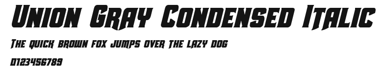 Union Gray Condensed Italic Preview