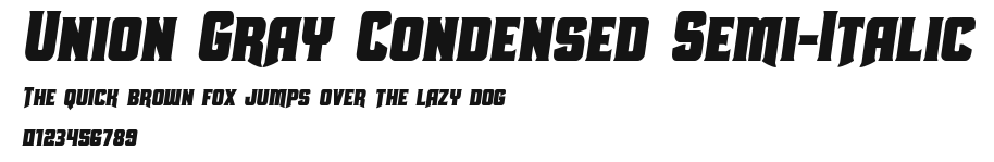 Union Gray Condensed Semi-Italic Preview