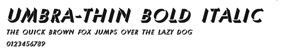 Umbra-Thin Bold Italic Preview