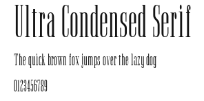 Ultra Condensed Serif Preview
