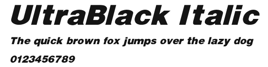 UltraBlack Italic Preview