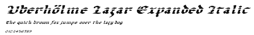 Uberhölme Lazar Expanded Italic Preview