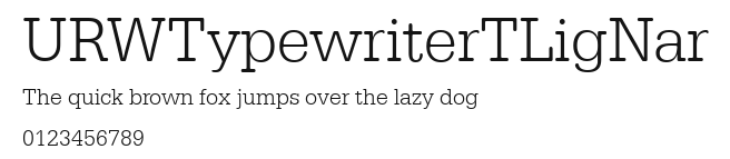 URWTypewriterTLigNar Preview