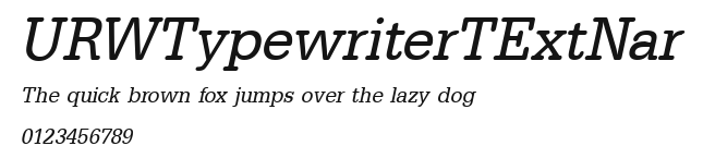 URWTypewriterTExtNar Preview