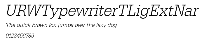 URWTypewriterTLigExtNar Preview