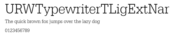 URWTypewriterTLigExtNar Preview