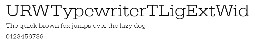 URWTypewriterTLigExtWid Preview