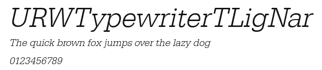 URWTypewriterTLigNar Preview