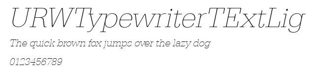 URWTypewriterTExtLig Preview
