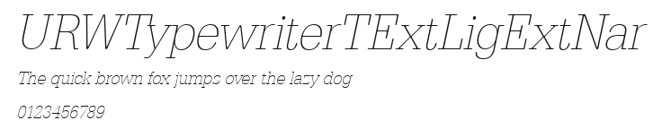 URWTypewriterTExtLigExtNar Preview