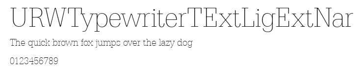 URWTypewriterTExtLigExtNar Preview