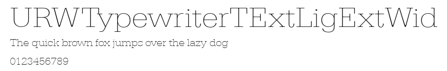 URWTypewriterTExtLigExtWid Preview