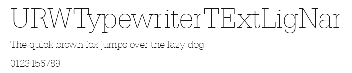 URWTypewriterTExtLigNar Preview