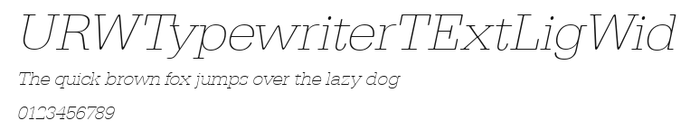 URWTypewriterTExtLigWid Preview