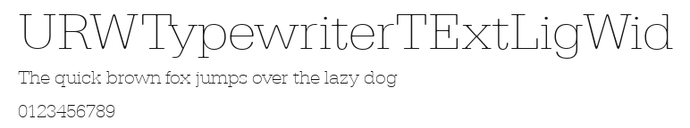 URWTypewriterTExtLigWid Preview