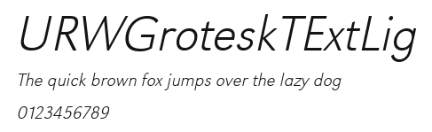 URWGroteskTExtLig Preview