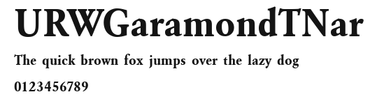 URWGaramondTNar Preview