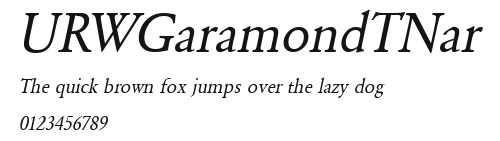 URWGaramondTNar Preview